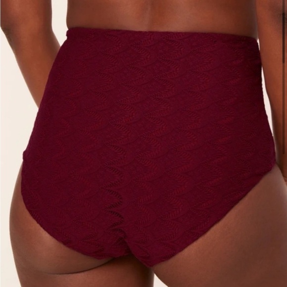 Andie Bikini Set Crete Top Super High Waisted Bottoms Syrah Red Lace size Small - Picture 9 of 10